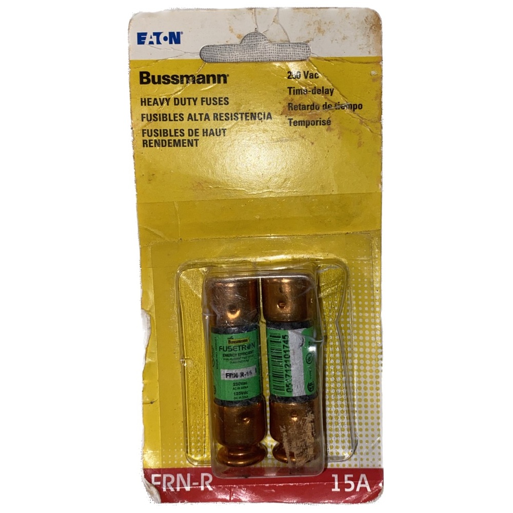Eaton Bussmann Heavy Duty Fuses BP/FRN-R-15 15A Dual Element Time-Delay 2 PK